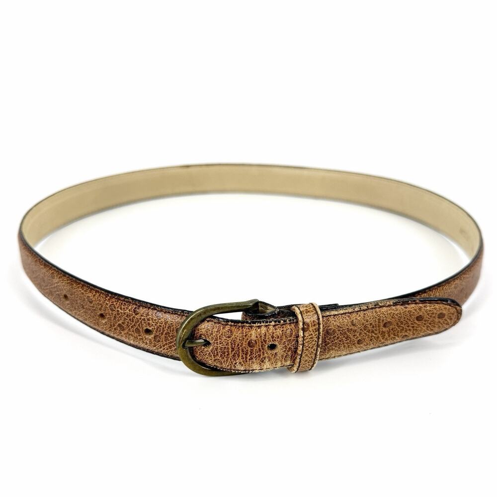 Brown LEATHER Belt Mens 30 - 75 Oil Tanned Cowhide Brass Buckle Made in Uruguay